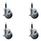 Service Caster 4'' Thermoplastic Rubber Swivel 3/4'' Expanding Stem Caster Set with Brake, 4PK SCC-EX20S414-TPRB-TLB-34-4 - alternate 1